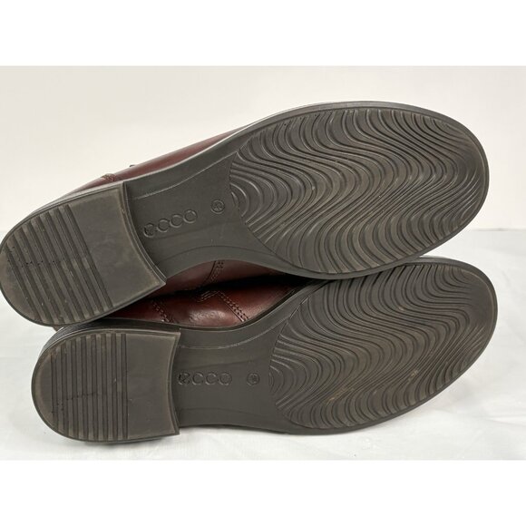 ECCO Touch 25 Lace Up Leather Boots Women’s 9.5 40 EU Side Zip Brown Bootie - Picture 11 of 15